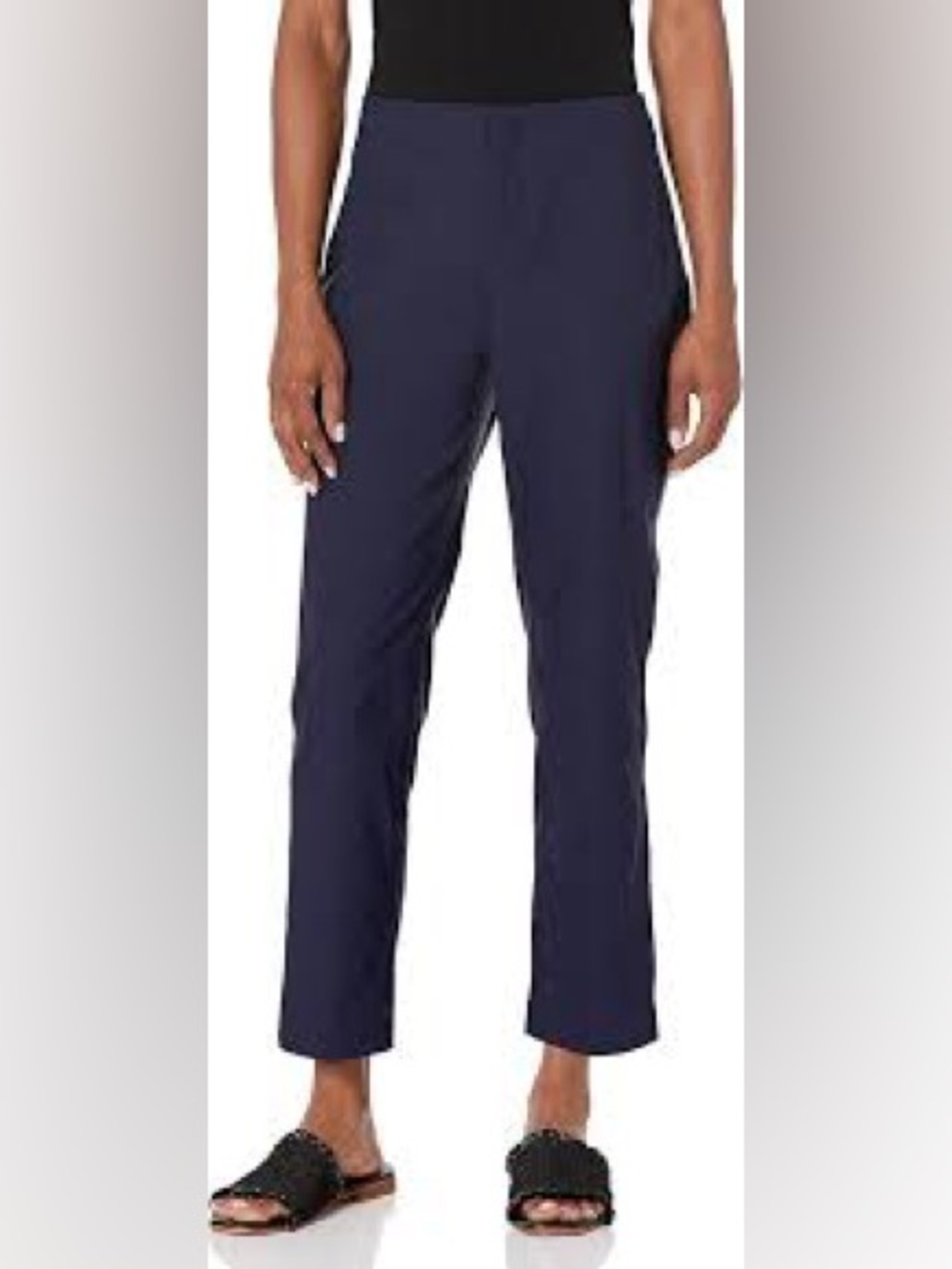 NIC+ZOE Navy Straight-Leg Cropped Pants